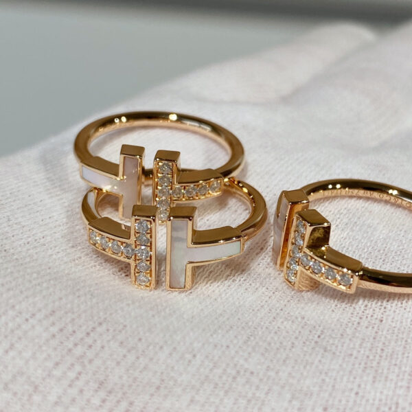 Toxse T - Jewelry Double T With Diamond Gold Ring - Image 8