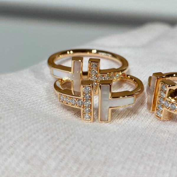 Toxse T - Jewelry Double T With Diamond Gold Ring - Image 9