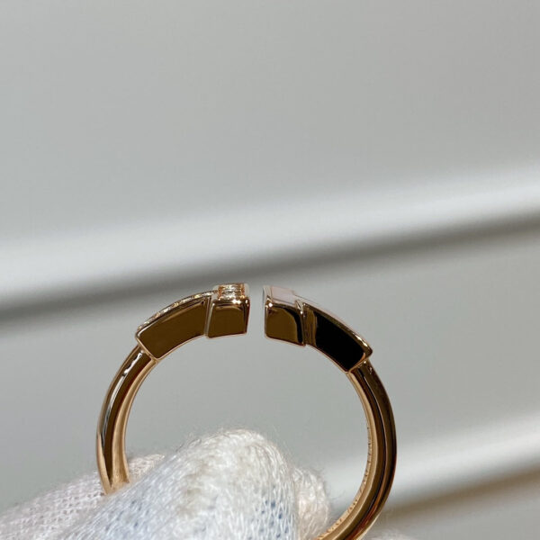 Toxse T - Jewelry Double T With Diamond Gold Ring - Image 2