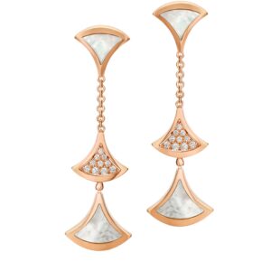 Toxse Dream Earrings 3 Motifs Diamond Mop Pink Gold