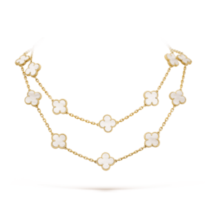 Toxse Clover 20 Motifs White Mop Gold Necklace