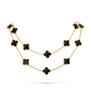 Toxse Clover 20 Motifs Onyx Gold Necklace