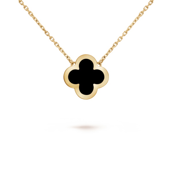 Toxse Pure Clover Pink Gold Onyx Necklace