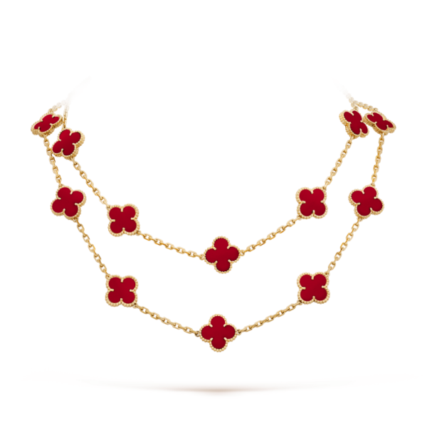 Toxse Clover 20 Motifs Carnelian Gold Necklace