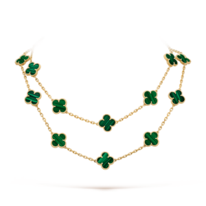Toxse Clover 20 Motifs Malachite Gold Necklace
