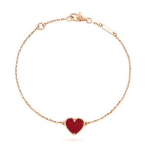 Toxse Heart Carnelian Pink Gold Bracelet