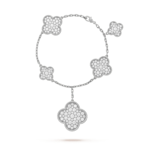 Toxse Clover 6 Motifs Silver Diamond Bracelet