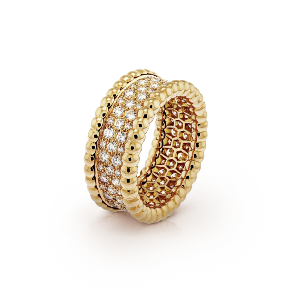 Toxse Perlée Diamonds 3 Row Ring