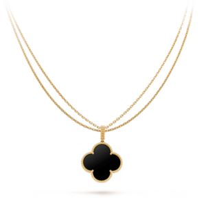 Toxse Clover Necklace Gold Onyx