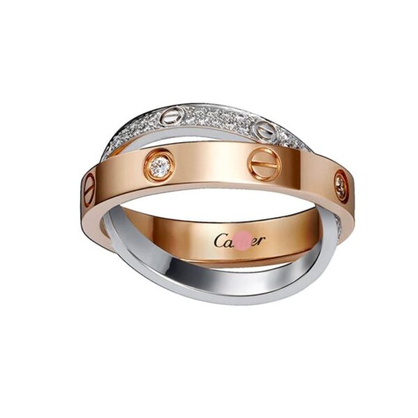 Toxse Love Pave Diamond Double Band Ring