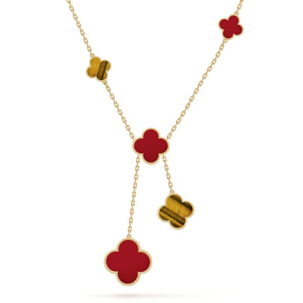 Toxse Magic Alhambra Six Motifs Carnelian Clover Necklace