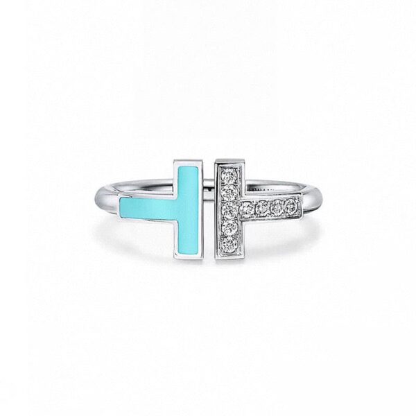 Toxse T Diamond & Turquoise Wire Ring