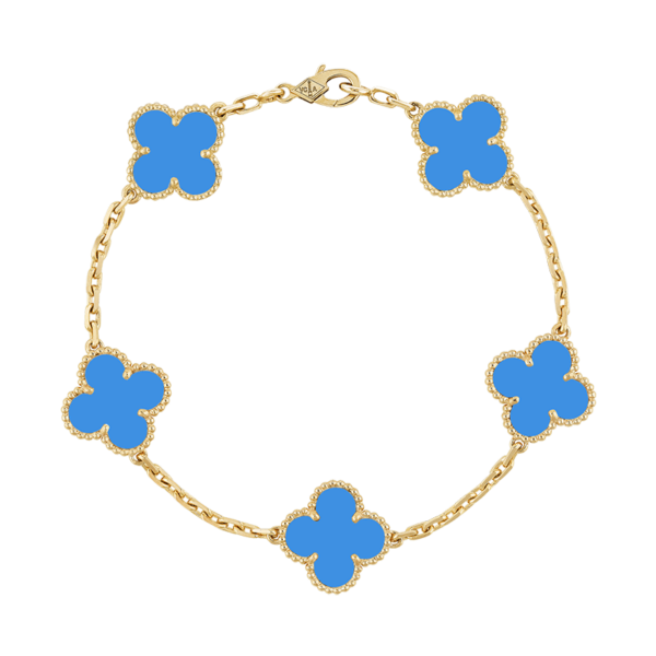Toxse Vintage Alhambra Five Motifs Agate Clover Bracelet