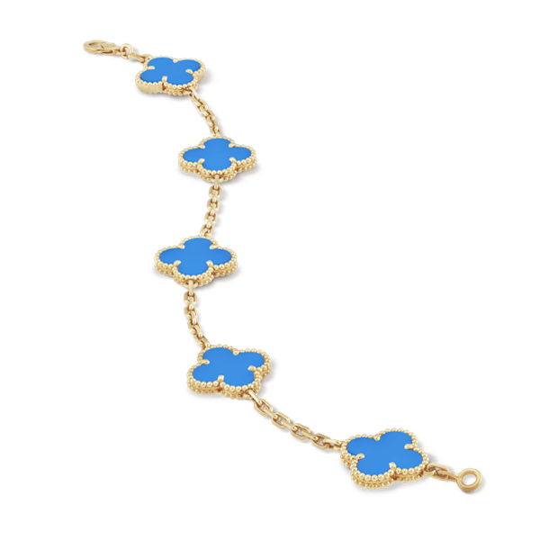 Toxse Vintage Alhambra Five Motifs Agate Clover Bracelet - Image 3