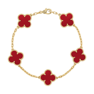 Toxse Vintage Alhambra Five Motifs Carnelian Bracelet