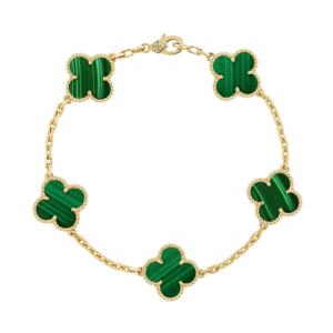 Toxse Vintage Alhambra Five Motifs Malachite Clover Bracelet