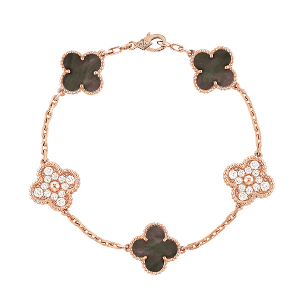 Toxse Vintage Alhambra Five Motifs Pearl Bracelet