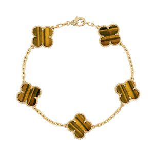 Toxse Vintage Alhambra Five Motifs Tiger Eye Bracelet
