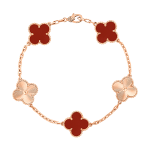 Toxse Vintage Alhambra Five Motifs Carnelian Clover Bracelet