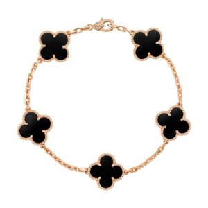 Toxse Vintage Alhambra Five Motifs Clover Onyx Bracelet