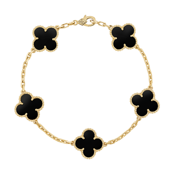 Toxse Vintage Alhambra Five Motifs Black Clover Bracelet