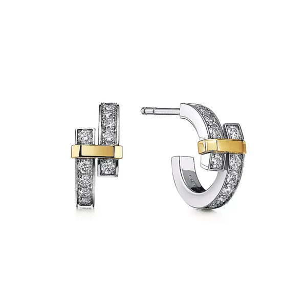 Toxse Edge Hoop Diamonds Earrings