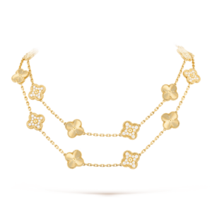 Toxse Clover 20 Motifs Diamond Gold Necklace