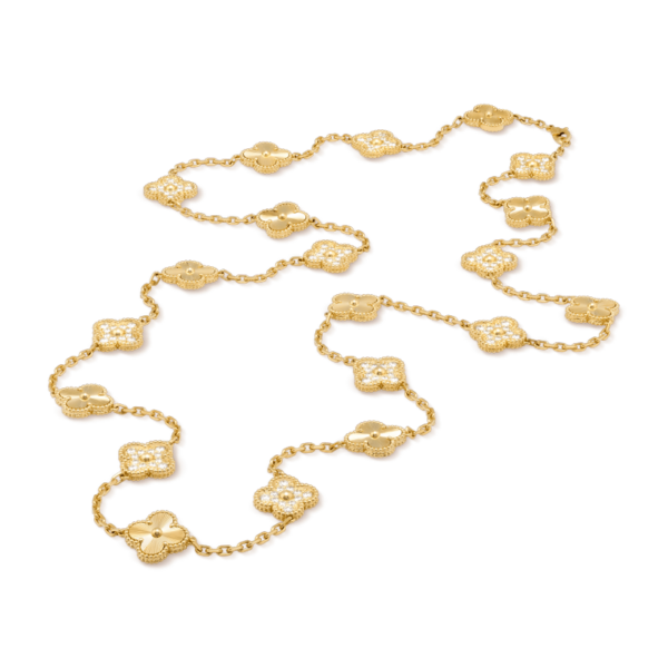 Toxse Clover 20 Motifs Diamond Gold Necklace - Image 3