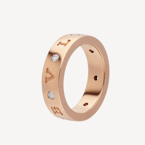 Toxse Zero 1 Essential Pink Gold Band With Diamonds Ring
