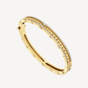 Toxse Zero 1 Spiral And Paved Diamond Gold Bracelet