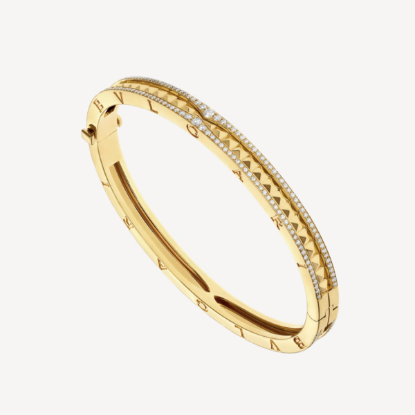 Toxse Zero 1 Spiral And Paved Diamond Gold Bracelet