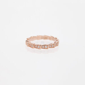 Toxse Serpenti Ring Pink Gold Diamond Paved 3Mm