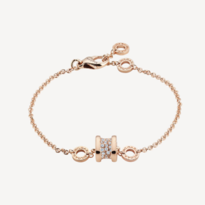 Toxse Zero 1 Soft Pink Gold With Paved Diamonds On The Spiral Bracelet