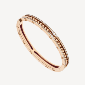 Toxse Zero 1 Spiral And Paved Diamond Pink Gold Bracelet