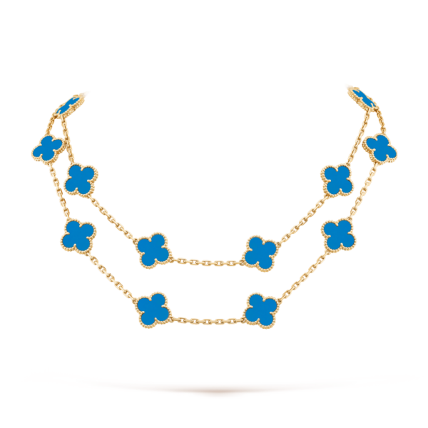 Toxse Clover 20 Motifs Turquoise Gold Necklace