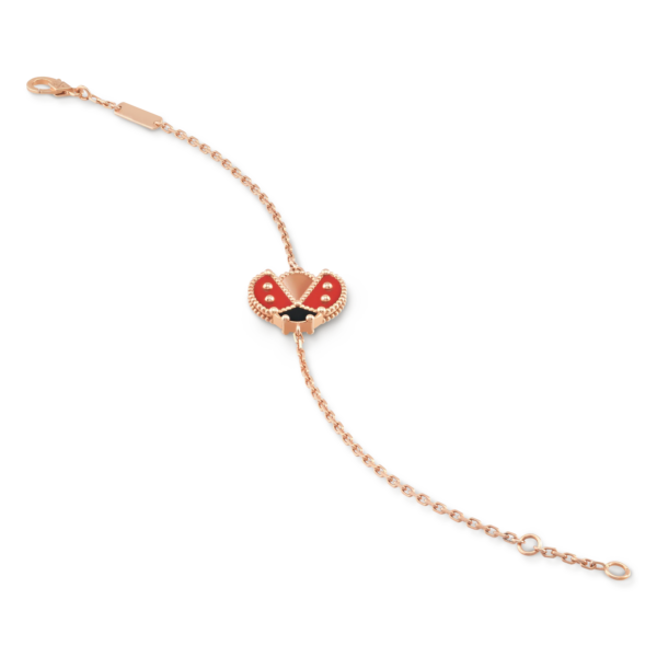 Toxse Lucky Spring Open Wings Bug Pink Gold Bracelet - Image 4