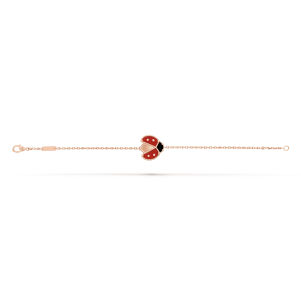 Toxse Lucky Spring Open Wings Bug Pink Gold Bracelet - Image 3