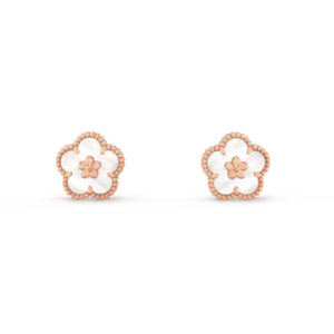Toxse Lucky Pink Gold White Mop Earrings