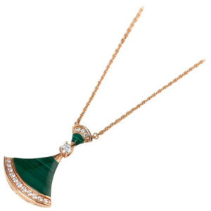 Toxse Dream Necklace Malachite Pink Gold Diamond Pendant