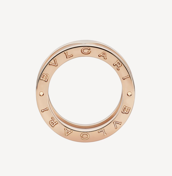 Toxse Zero 1 Two-Band Loops And White Ceramic Spiral Pink Gold Ring - Image 2