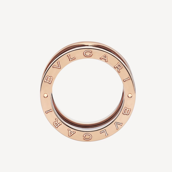 Toxse Zero 1 Four-Band Loops And Black Ceramic Spiral Pink Gold Ring - Image 2