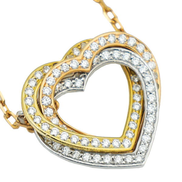 Toxse Trinity Heart Full Diamond Necklace - Image 4