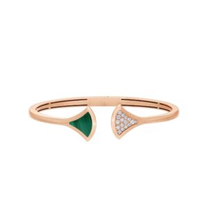 Toxse Dream Bracelet Open Malachite Pink Gold