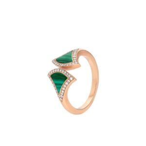 Toxse Dream Malachite Diamond Open Ring