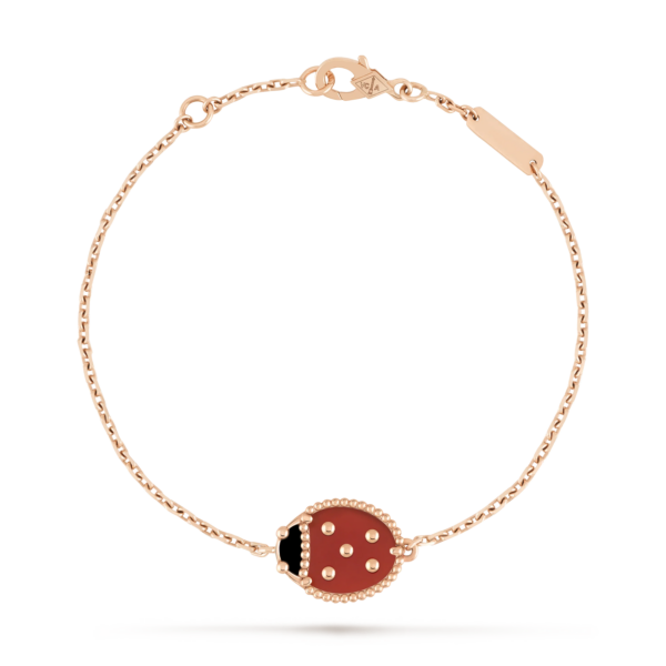 Toxse Lucky Spring Closed Wings Bug Pink Gold Bracelet