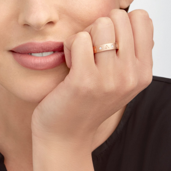 Toxse Zero 1 Essential Pink Gold Band With Diamonds Ring - Image 3