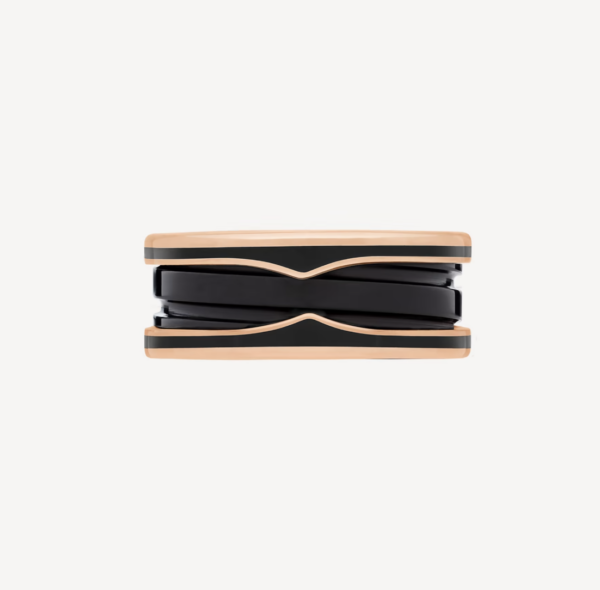 Toxse Zero 1 Two-Band With Matte Black Ceramic Pink Gold Ring - Image 3