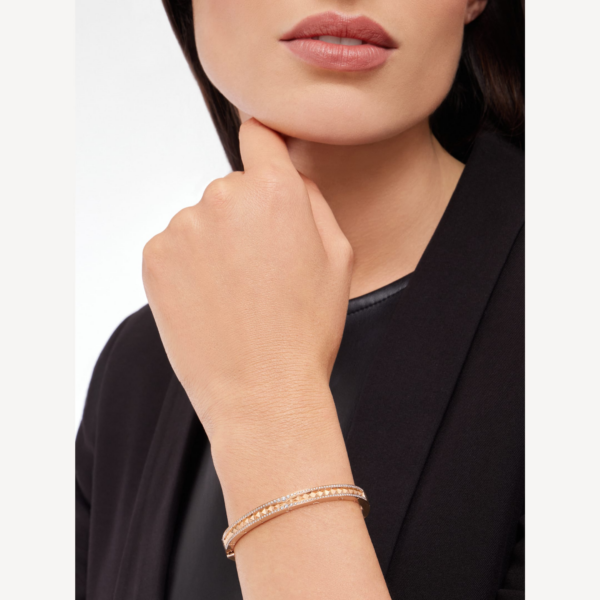 Toxse Zero 1 Spiral And Paved Diamond Pink Gold Bracelet - Image 3