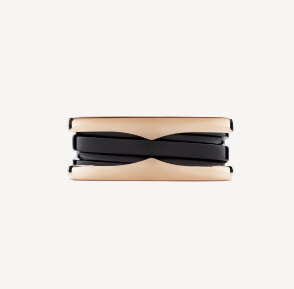 Toxse Zero 1 Two-Band Loops And Black Ceramic Pink Gold Ring - Image 3