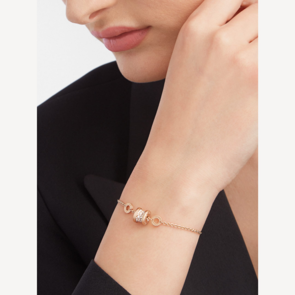Toxse Zero 1 Soft Pink Gold With Paved Diamonds On The Spiral Bracelet - Image 3